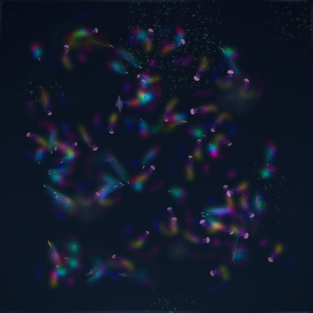 dreamfauna: watercolour creatures swarming in a generative ecosystem